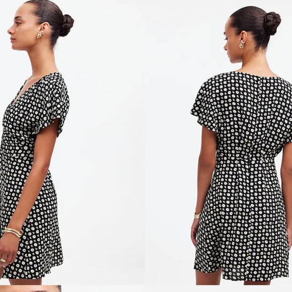 NWOT Madewell black w/white flowers dress, 6, - Picture 2 of 16